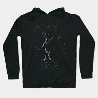 Golden Retriever, Colourful, black shirt Hoodie